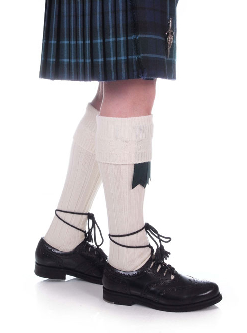 Sock Snob Chaussettes Écossaises Kilt Homme Crème 39-45 - Laine Douce