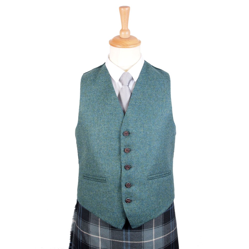 Gilet en Tweed "Highland Green"
